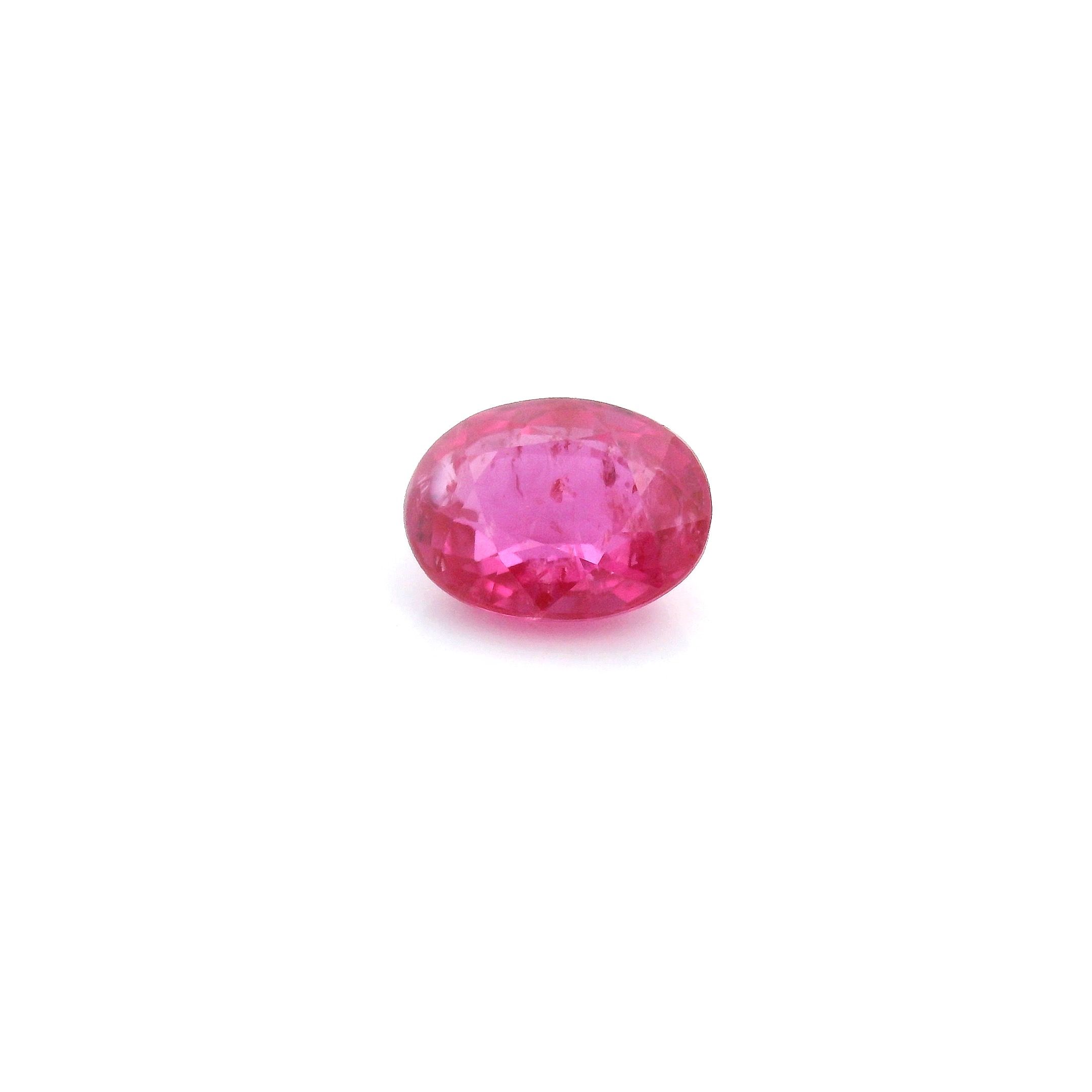 Rubin 1,23 ct, czerwony, szlif owalny