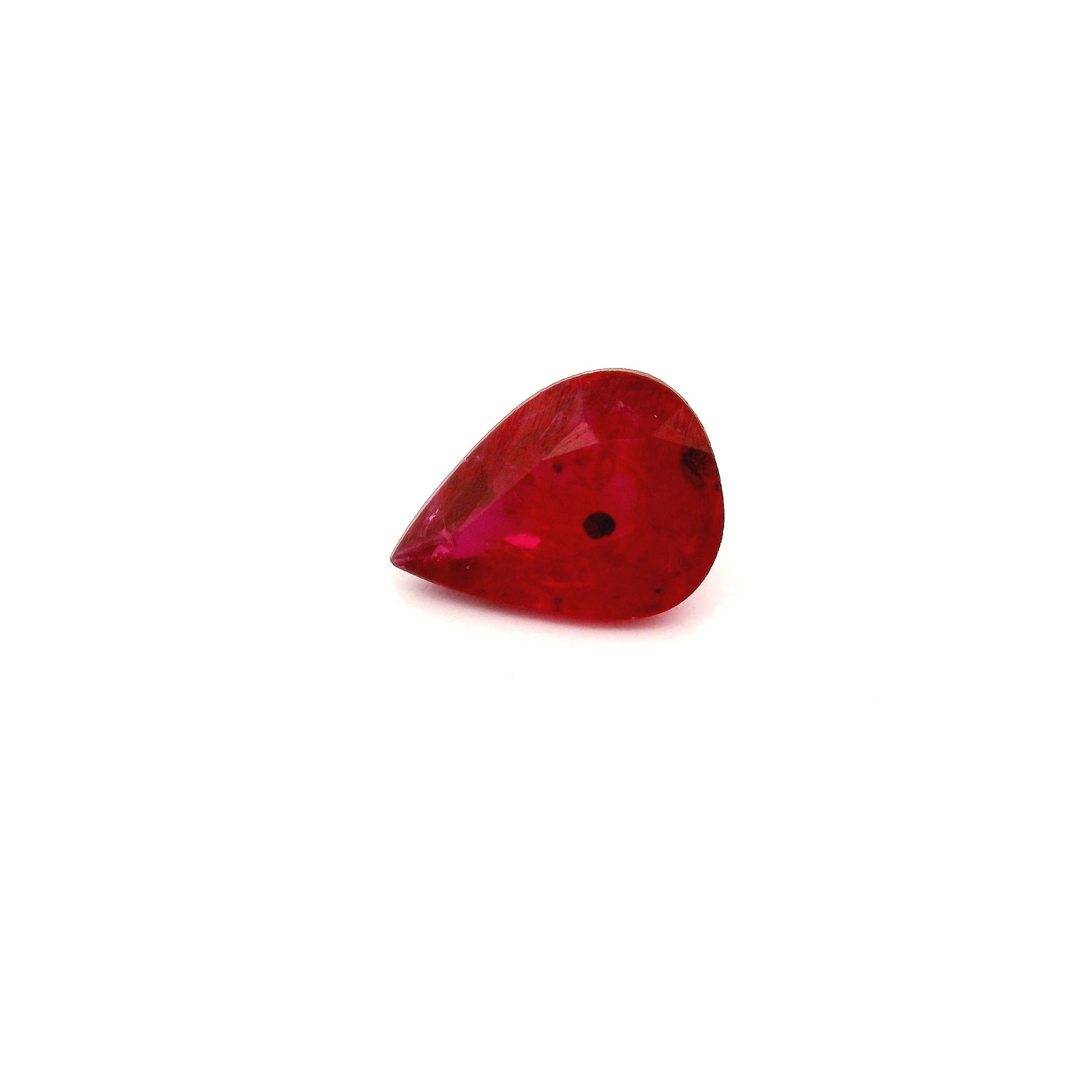 RUBY FACETED 1.13ct RED Intense MI MOZAMBIQUE HEATED