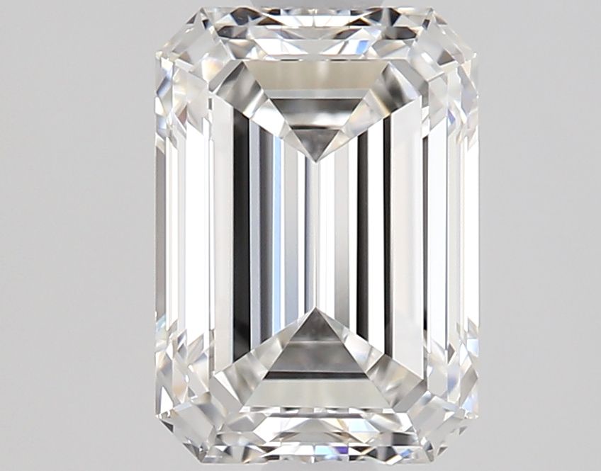 1.2-carat emerald diamond with E color, null cut, and VVS1 clarity.