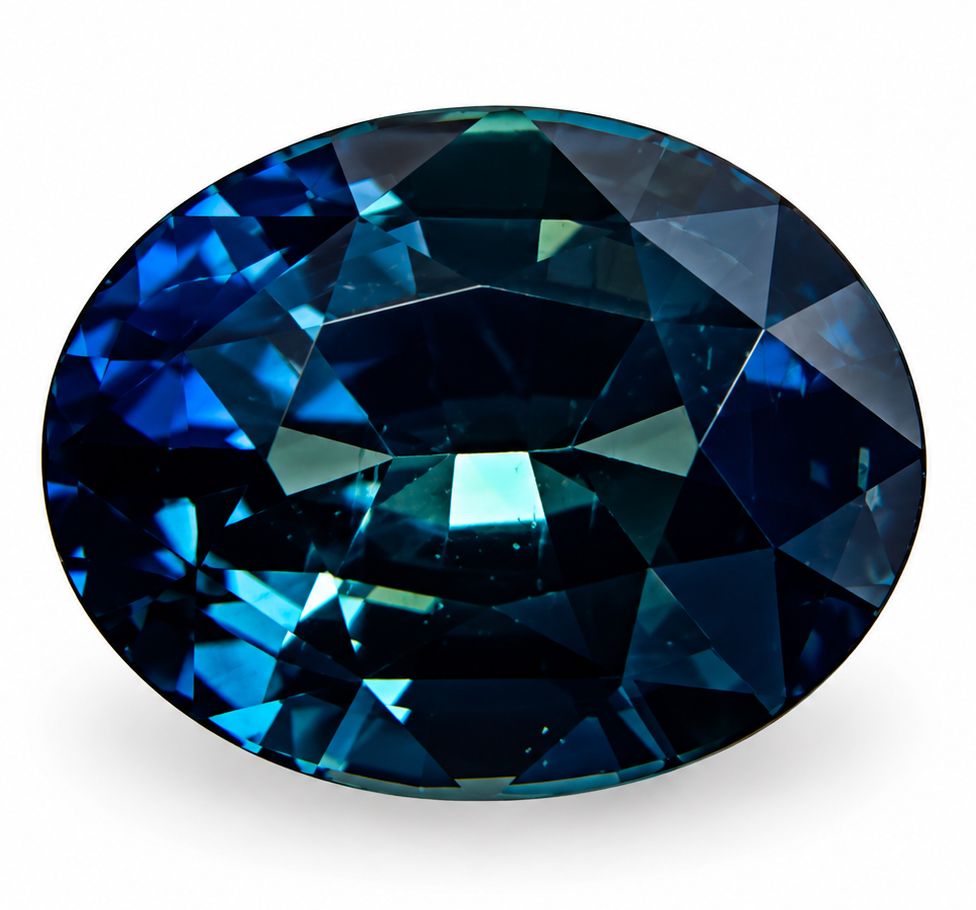 Szafir 3,33 ct, zielony, szlif owalny