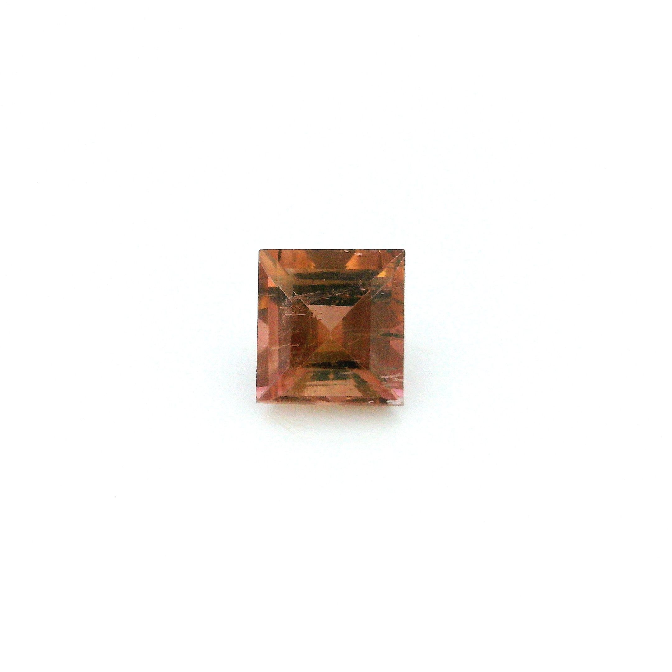 Turmalin 1,15 ct, pomarańczowy, szlif kwadratowy