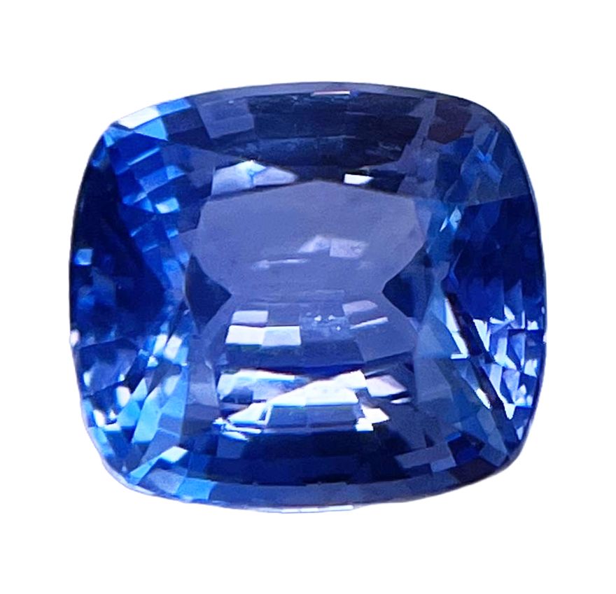 Szafir 3,97 ct, niebieski, szlif cushion