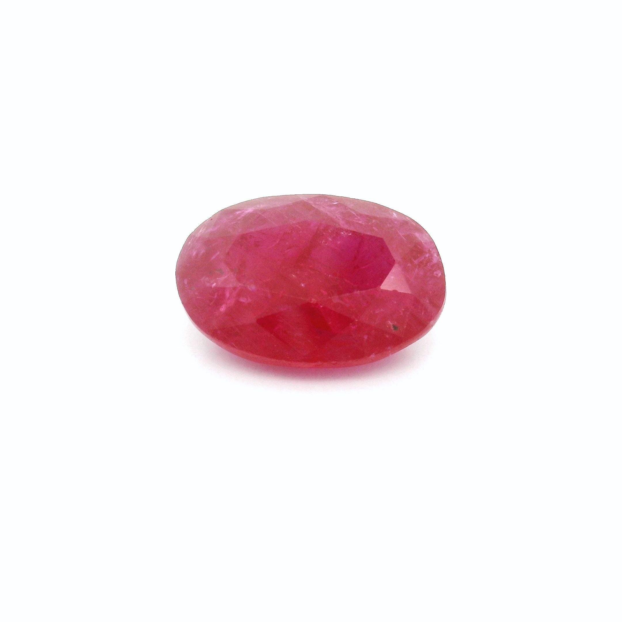 RUBY FACETED 3.19ct RED Medium Intense MI MOZAMBIQUE HEATED