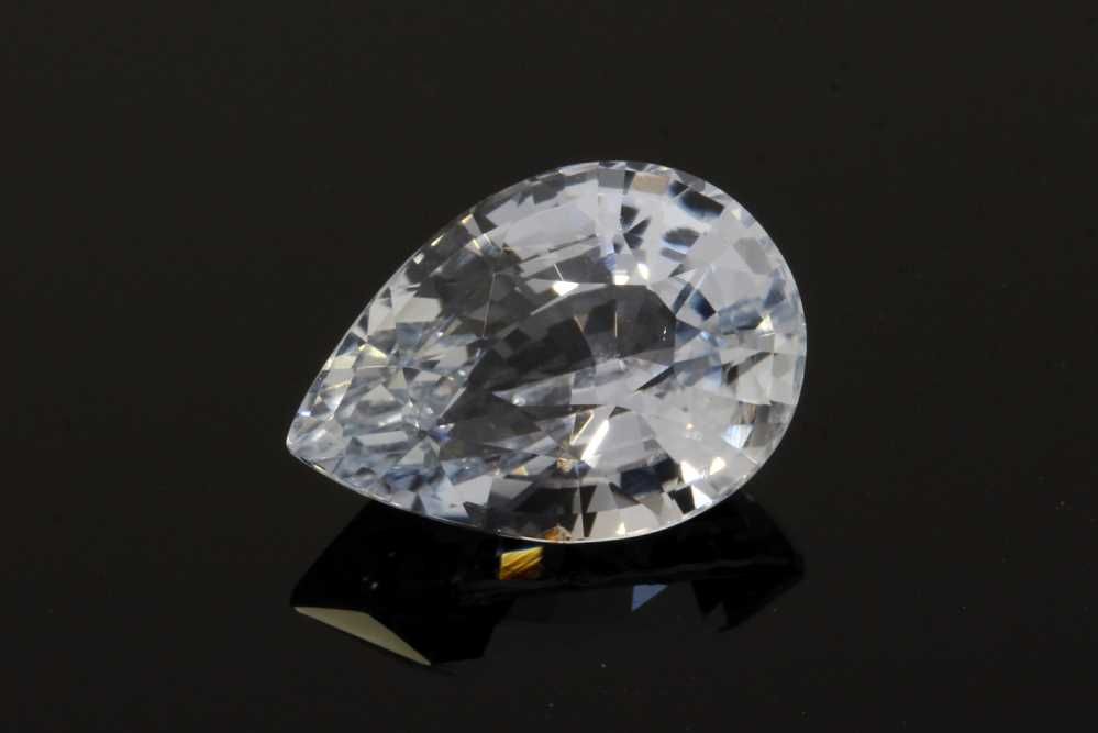 SAPPHIRE FACETED 3.04ct WHITE Vivid WHITE SI SRILANKA NONE