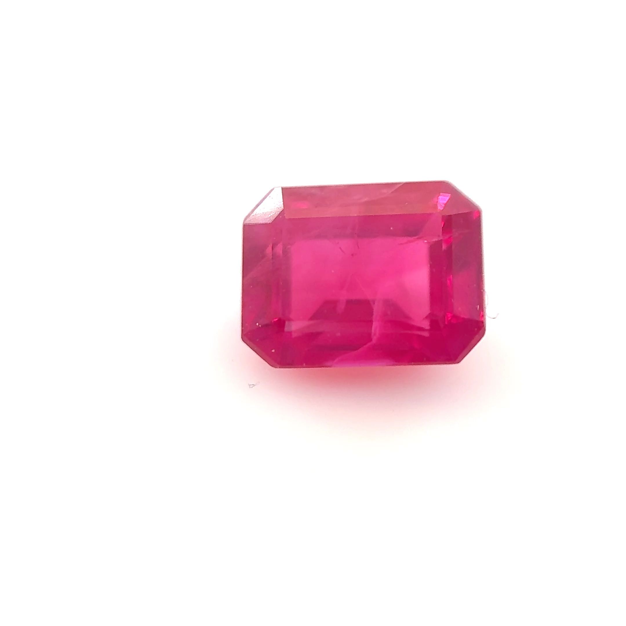 Rubin 1,00 ct, czerwony, szlif szmaragdowy