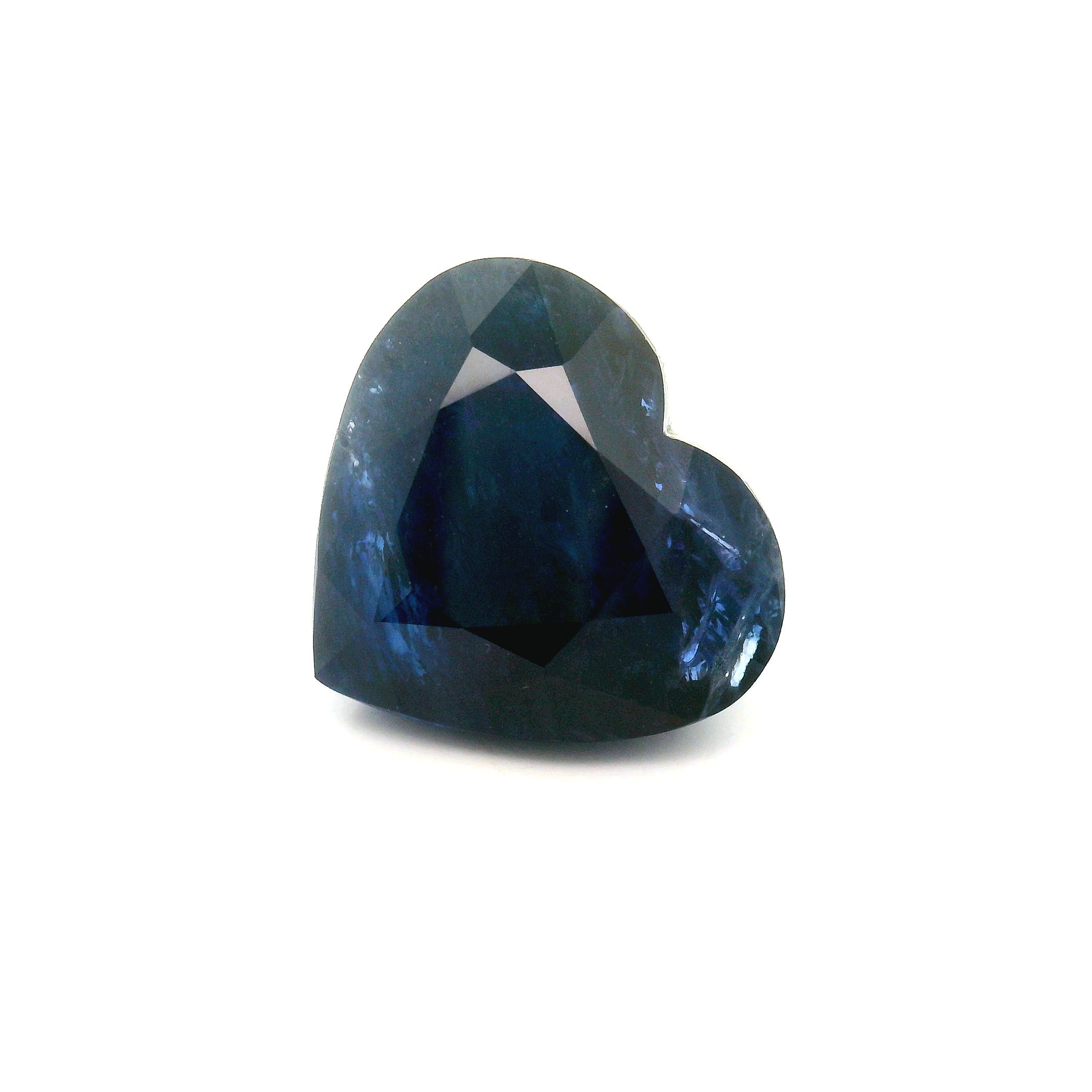 Szafir 13,29 ct, niebieski, szlif serce