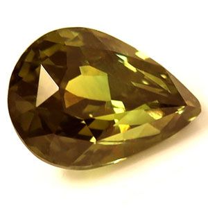 Szafir 3,04 ct, zielony, szlif gruszka