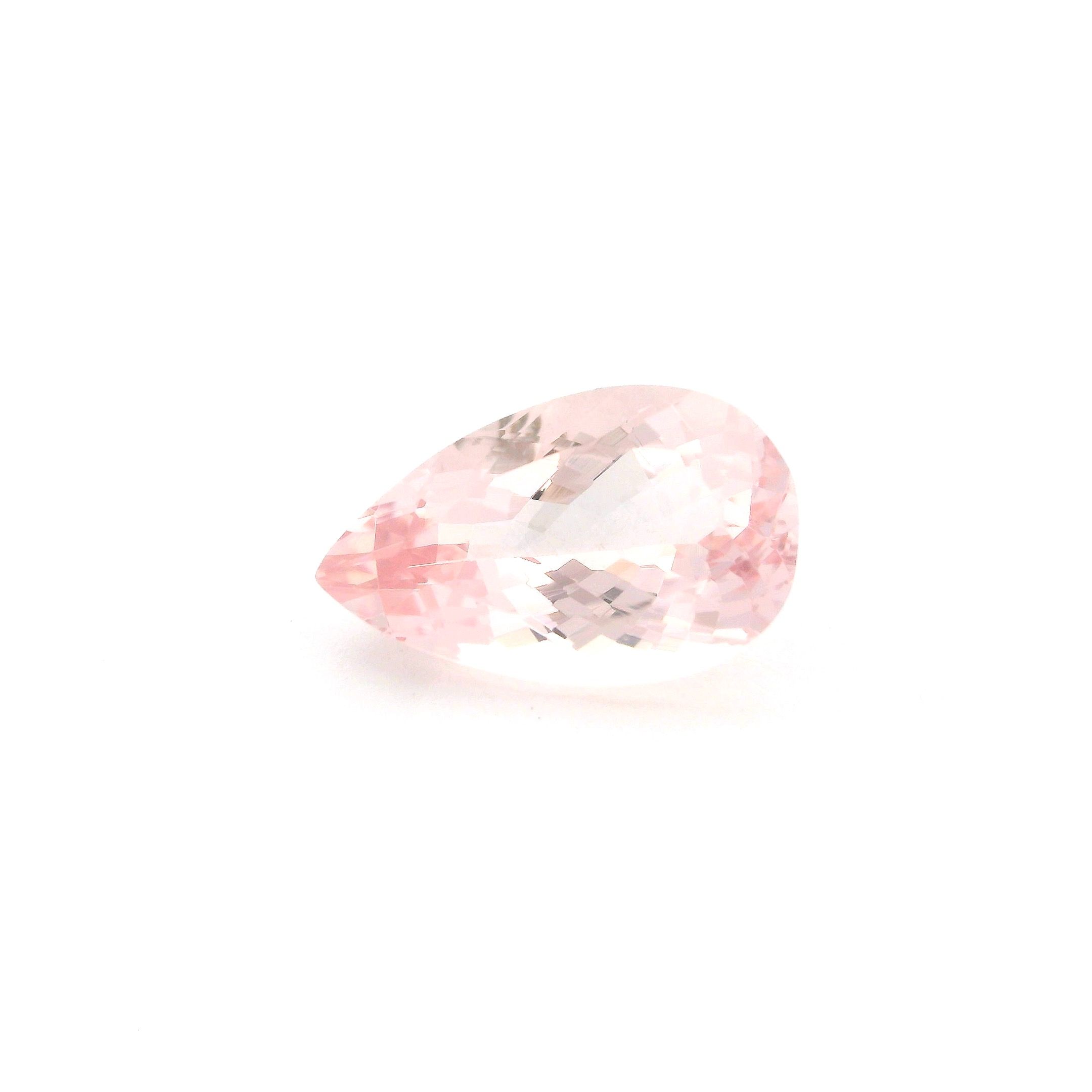 Morganit 2,77 ct, różowy, szlif gruszka