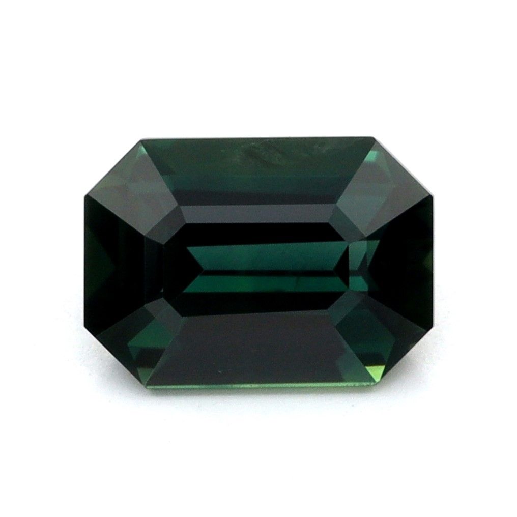 Szafir 1,09 ct, morski, szlif szmaragdowy