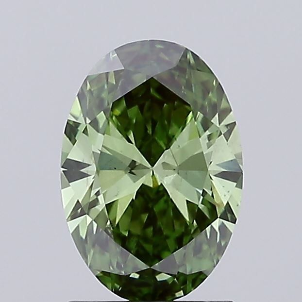 1.15 CT Fancy Vivid Green OVAL