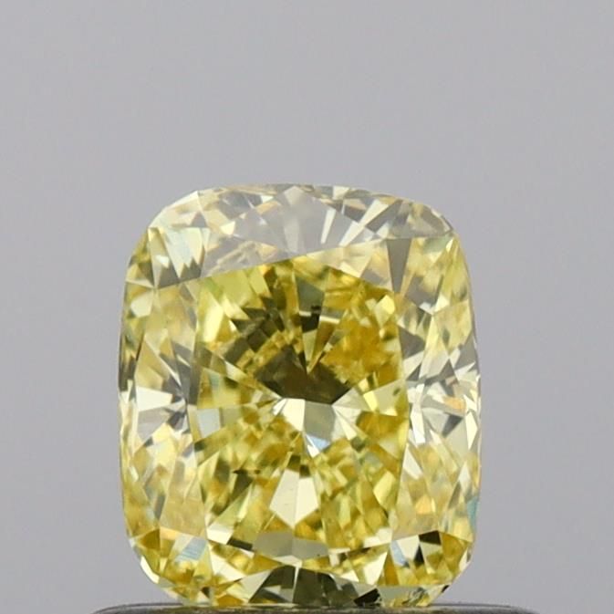 0.53 CT Fancy Intense Yellow CUSHION BRILLIANT