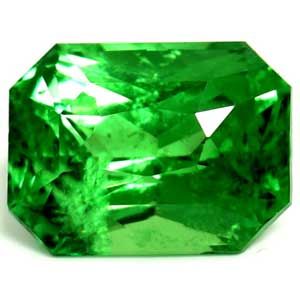 Granat 1,62 ct, zielony, szlif szmaragdowy