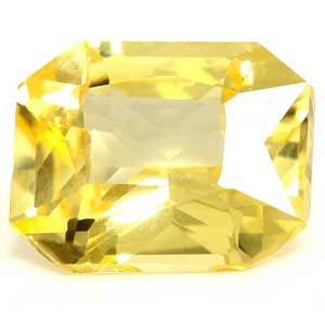 Szafir 1,57 ct, żółty, szlif szmaragdowy