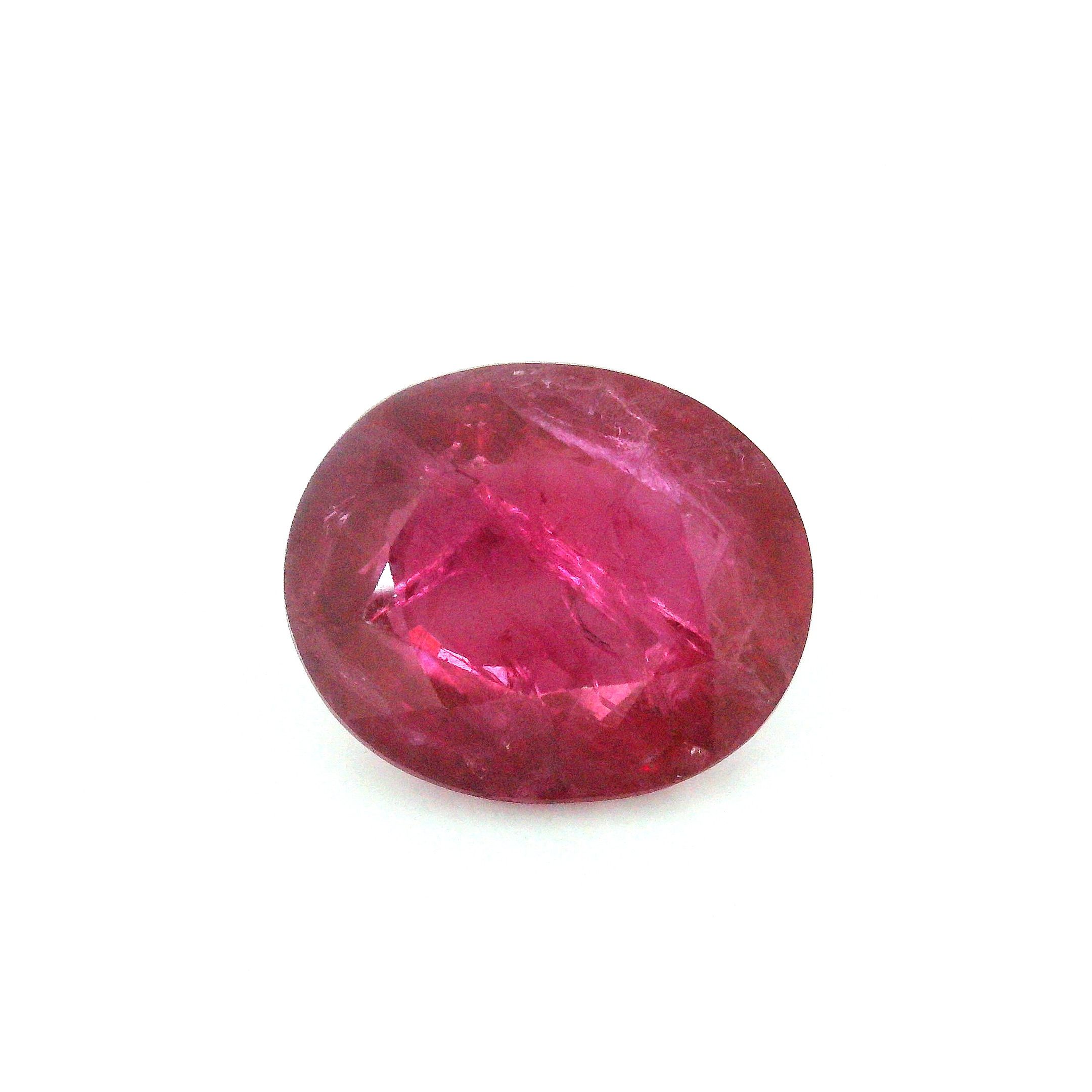 Rubin 7,59 ct, czerwony, szlif owalny