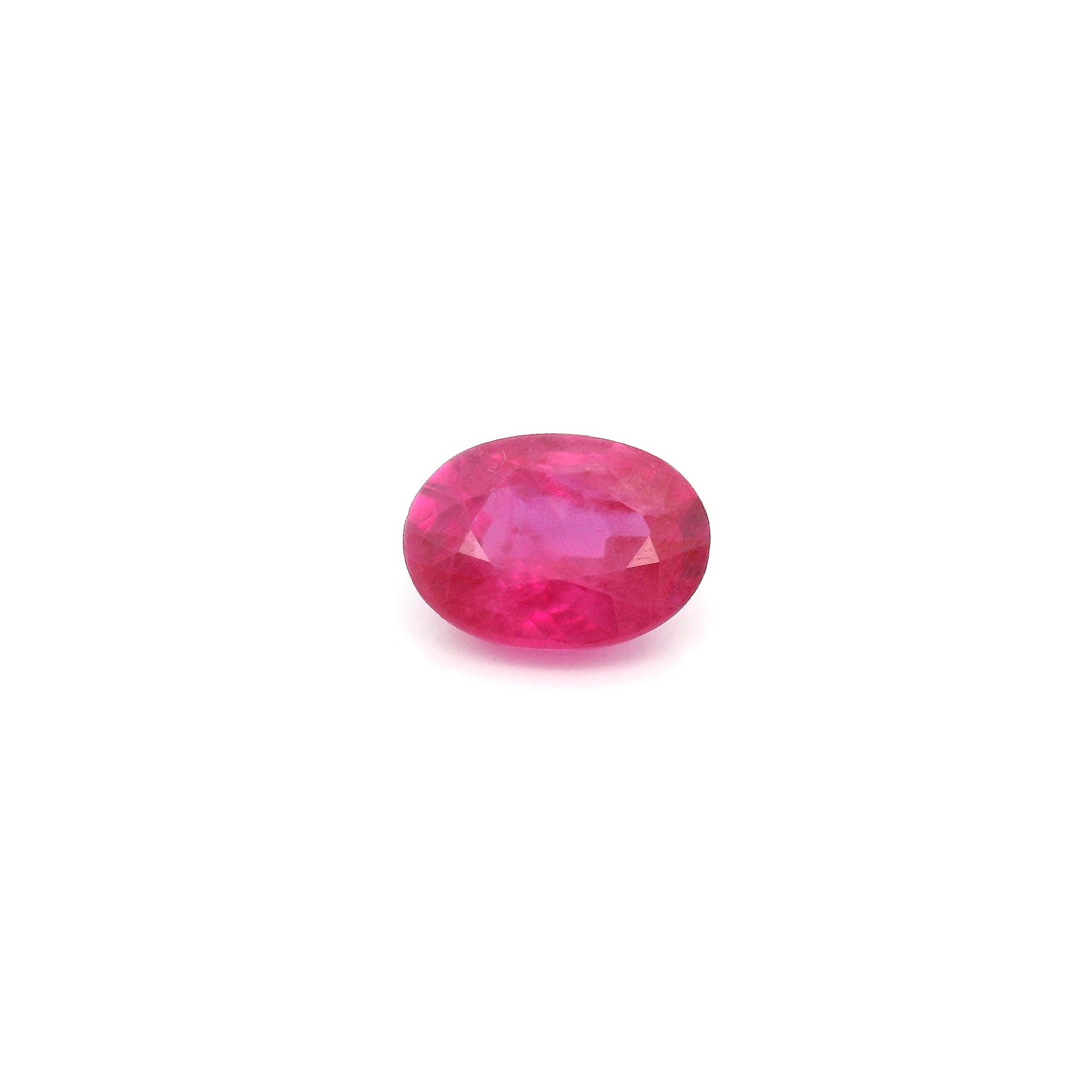 Rubin 1,00 ct, czerwony, szlif owalny