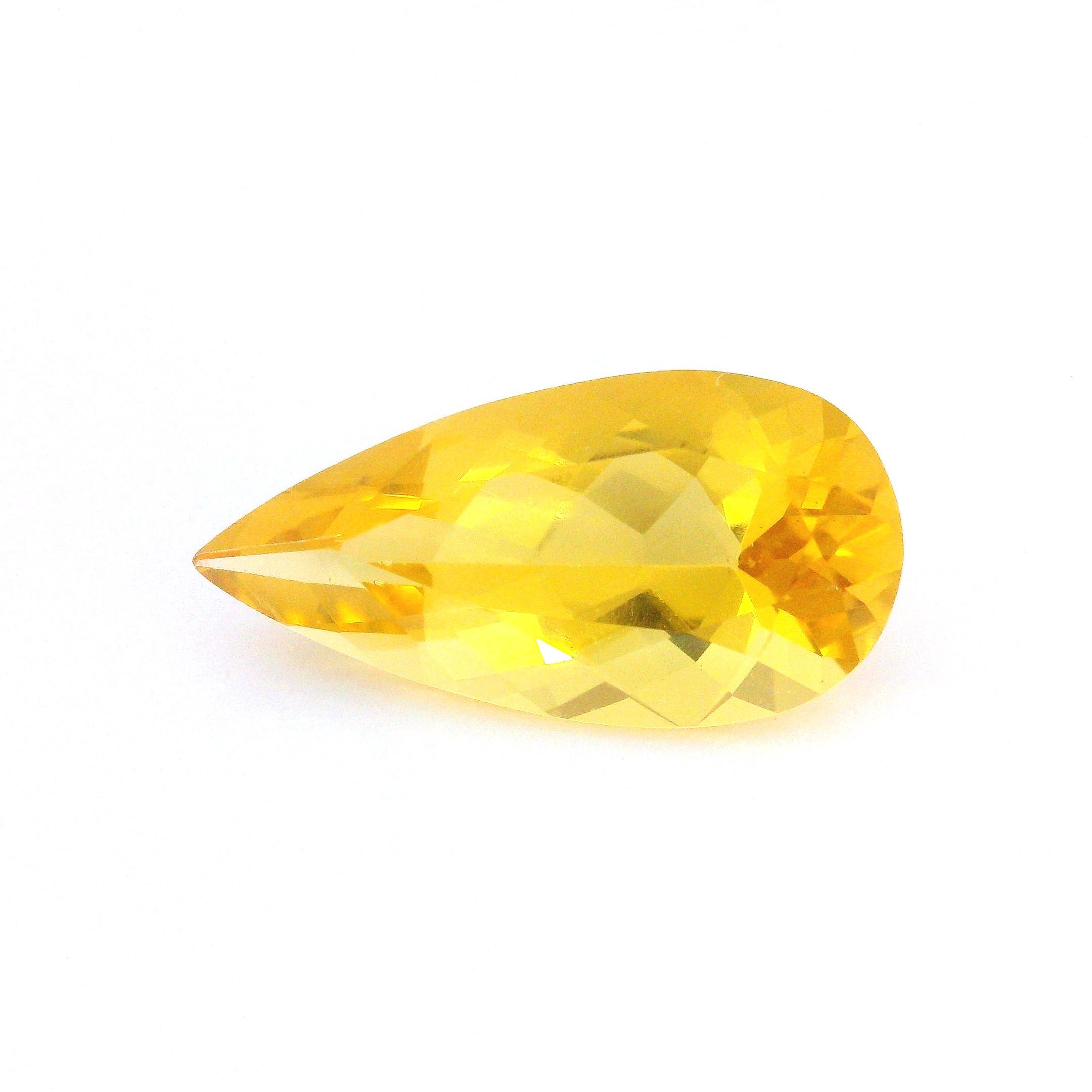 Heliodor 3,38 ct, żółty, szlif gruszka
