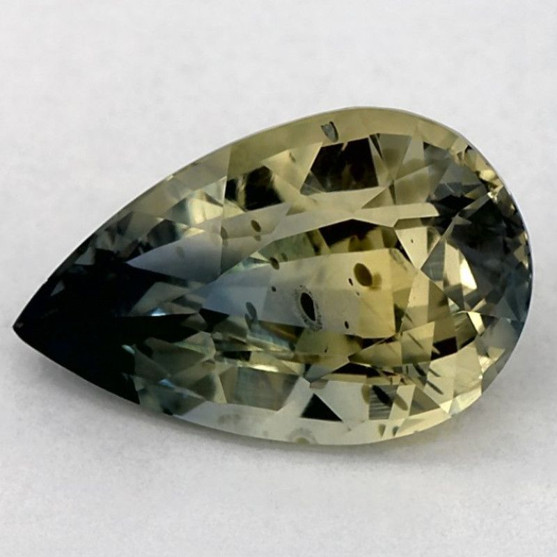 Szafir 2,70 ct, zielony, szlif gruszka