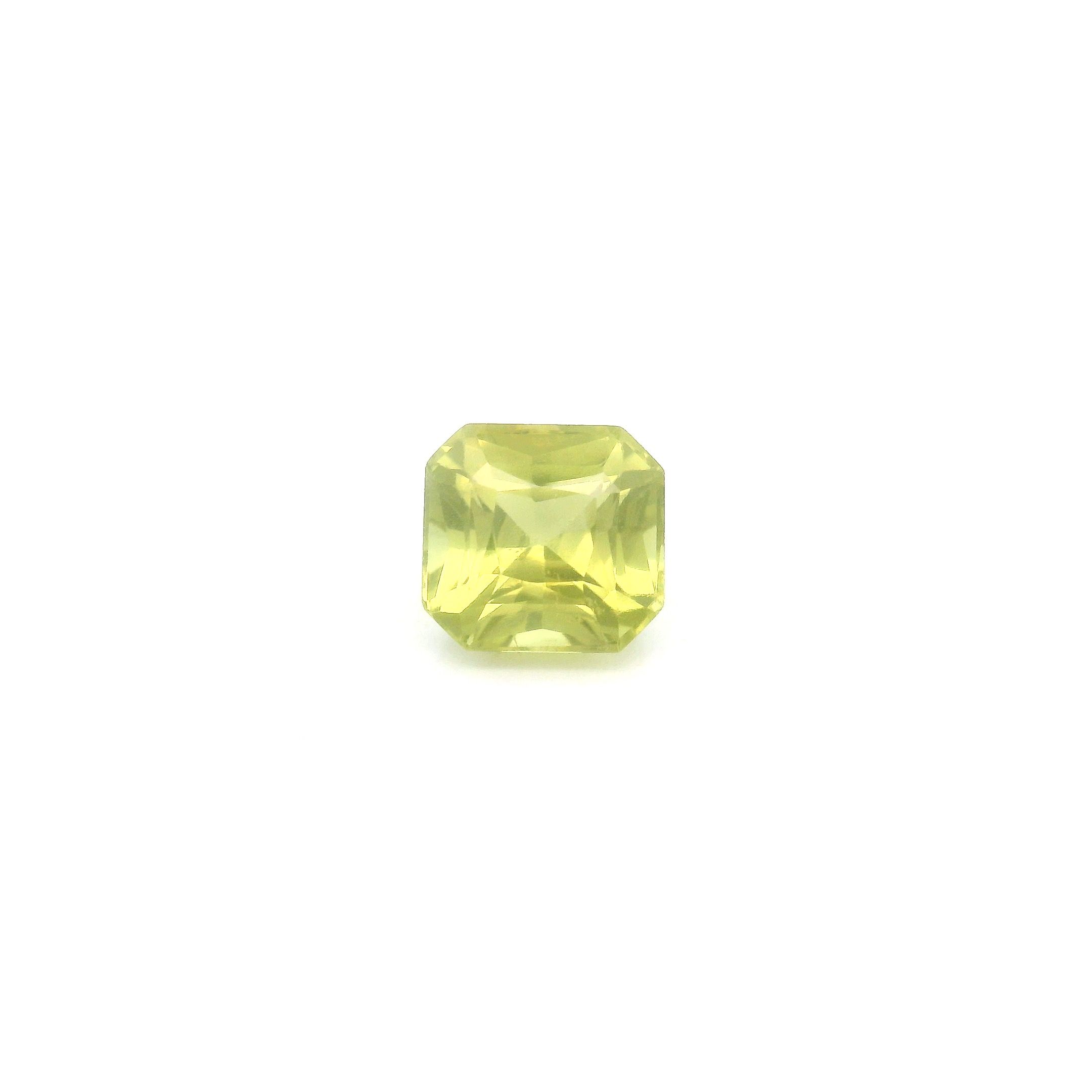 Szafir 1,25 ct, żółty, szlif ośmiokątny
