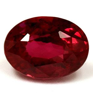 Rubin 3,87 ct, czerwony, szlif owalny