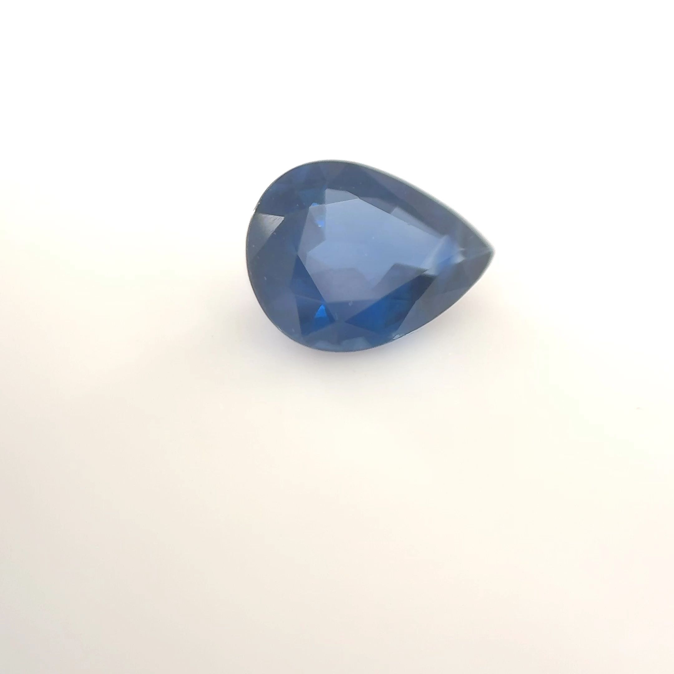 Szafir 1,20 ct, niebieski, szlif gruszka