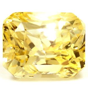 Szafir 4,56 ct, żółty, szlif szmaragdowy
