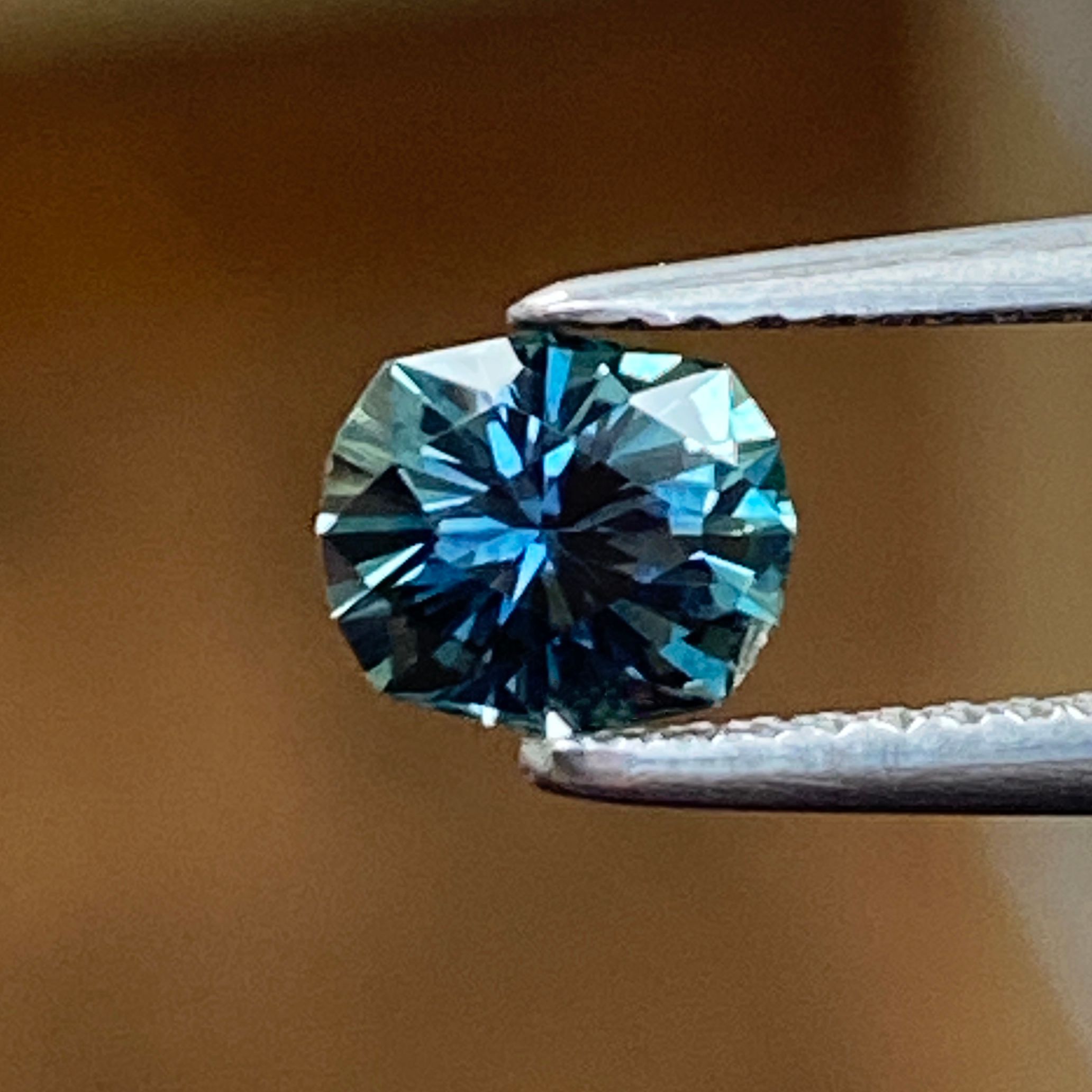 SAPPHIRE FACETED 0.85ct GREEN Blue Green EC UNITEDSTATES HEATED