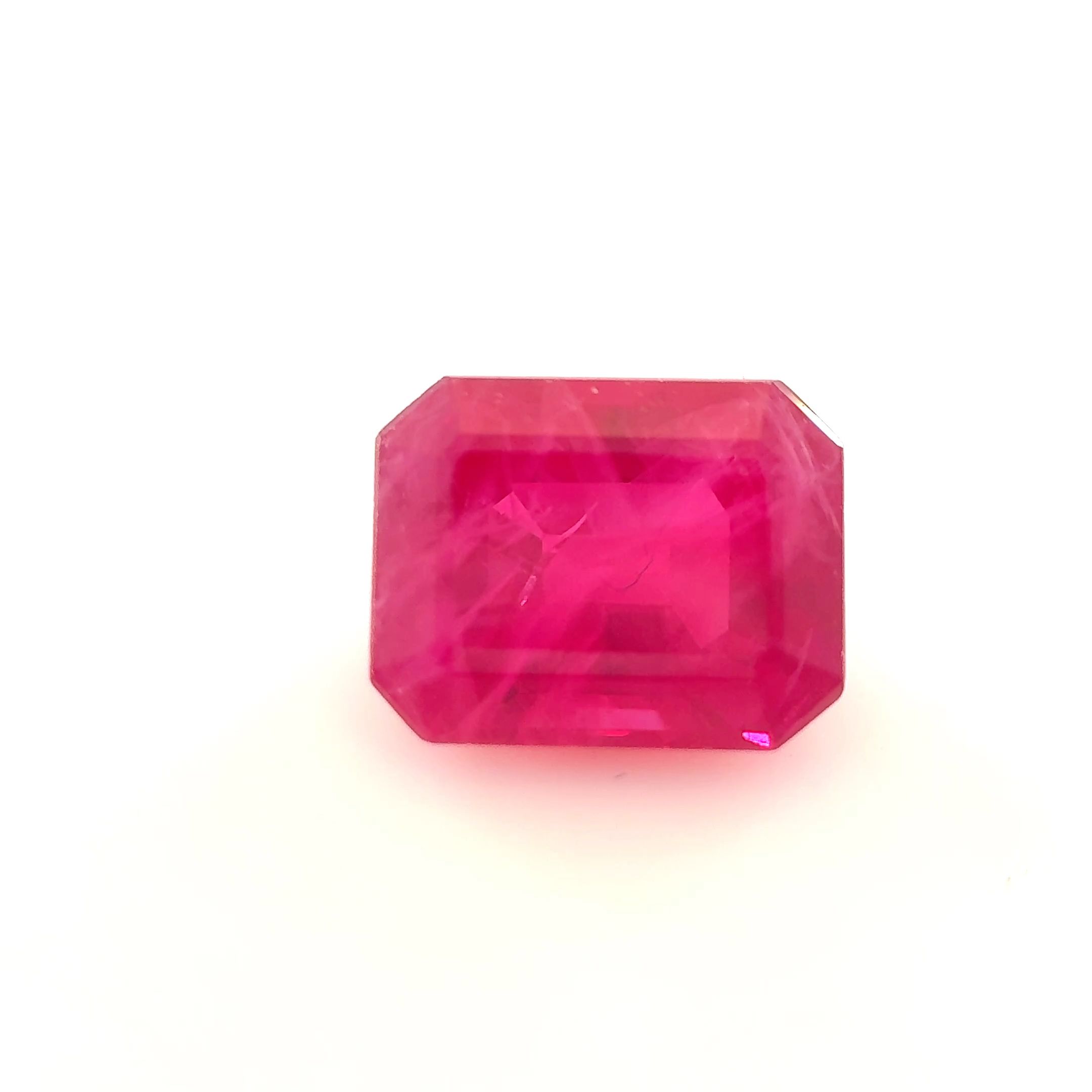 Rubin 1,14 ct, czerwony, szlif szmaragdowy