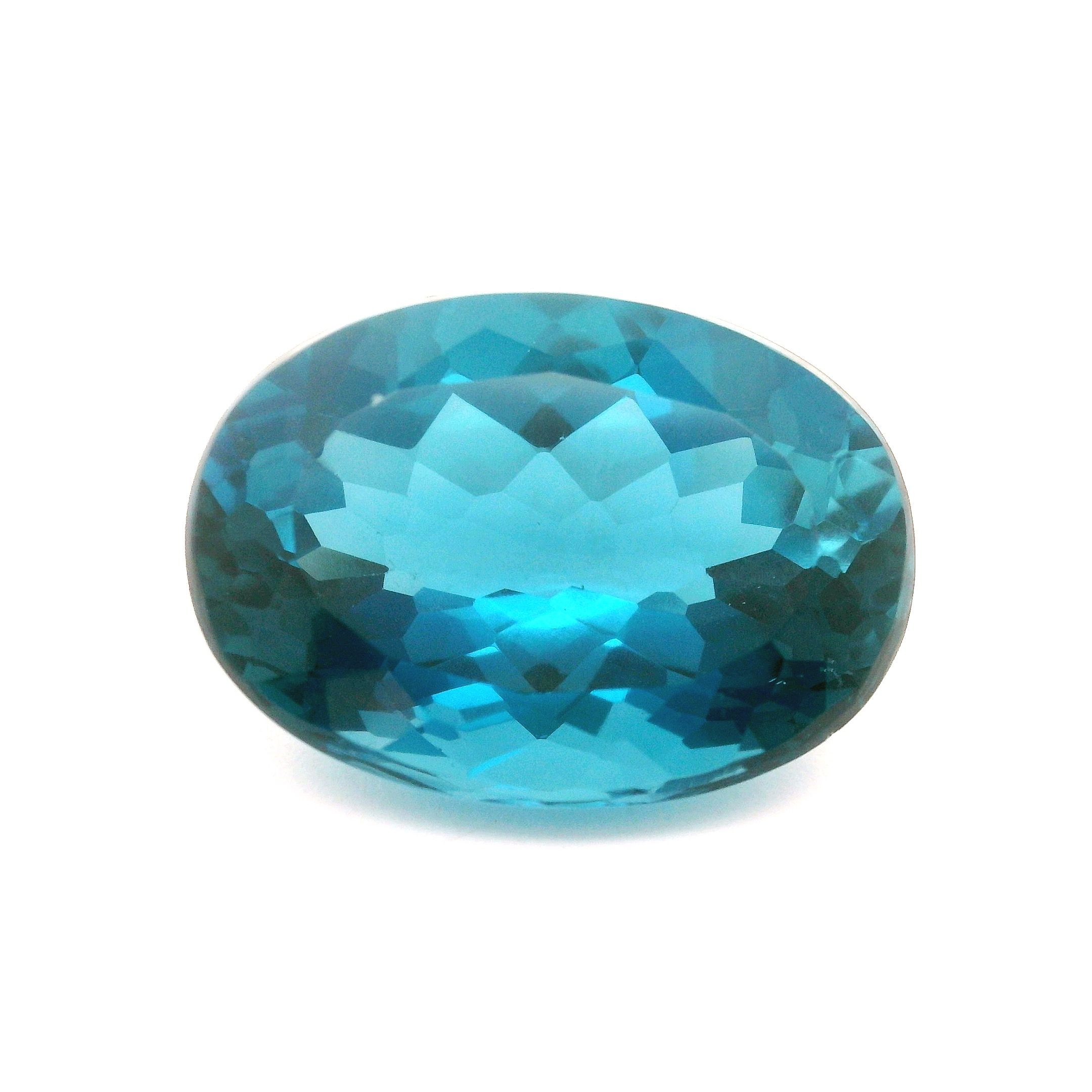 Topaz 16,41 ct, niebieski, szlif owalny