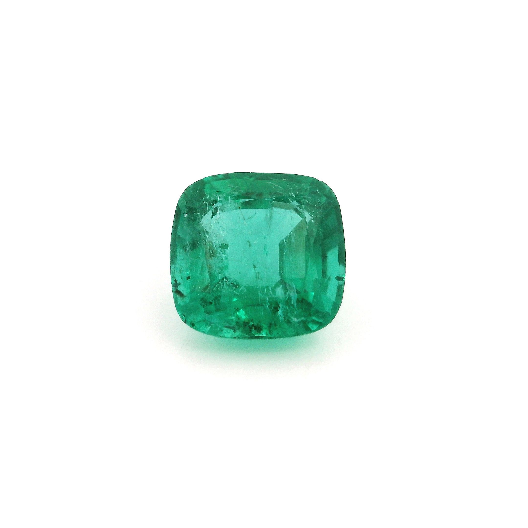 Szmaragd 2,58 ct, zielony, szlif cushion