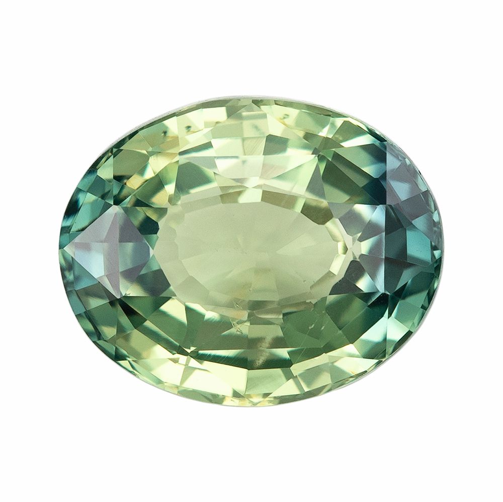 3.55 Carat Green Oval Sapphire