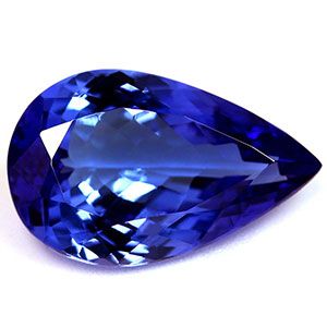 Tanzanit 5,09 ct, niebieski, szlif gruszka