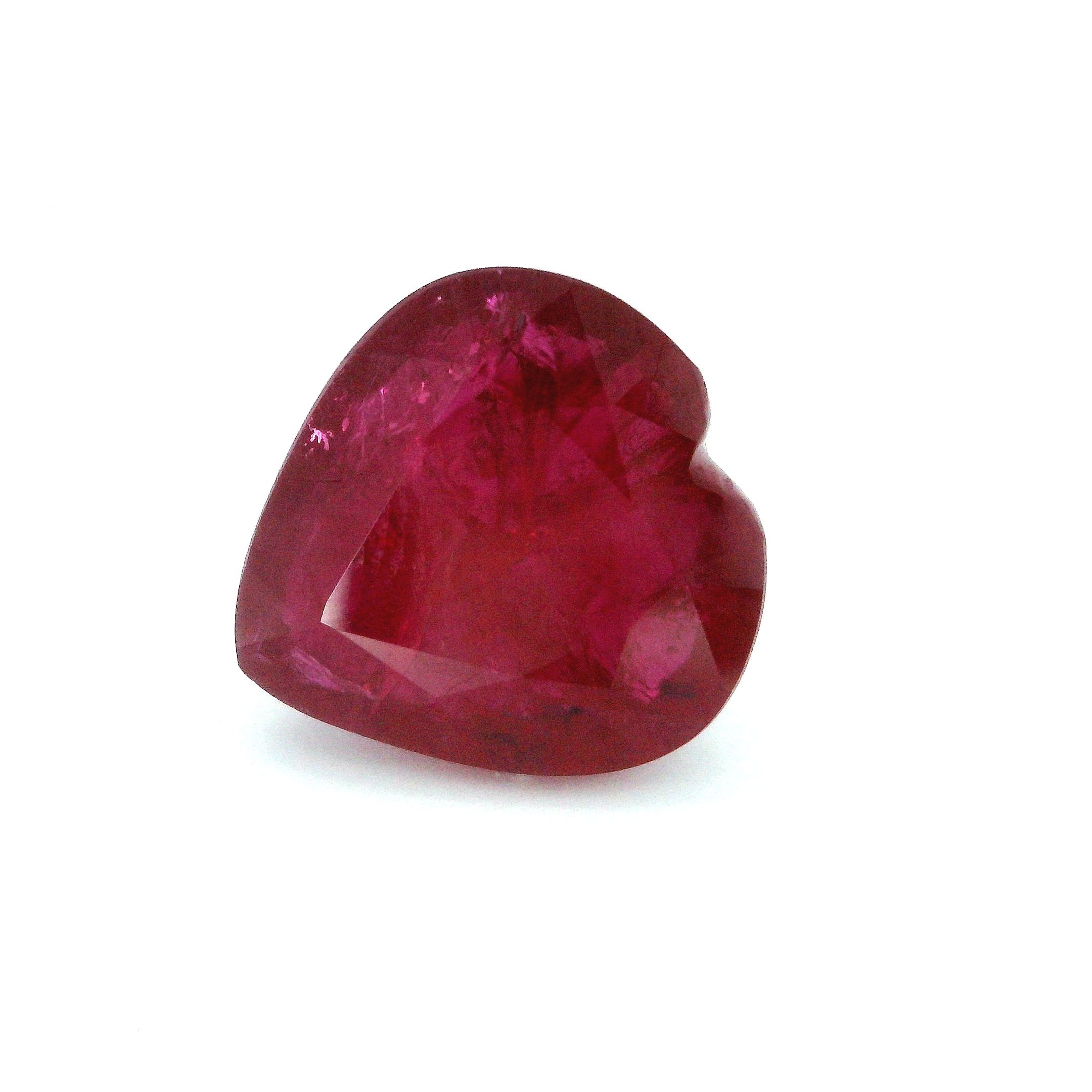 Rubin 6,11 ct, czerwony, szlif serce