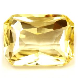 Szafir 1,96 ct, żółty, szlif szmaragdowy