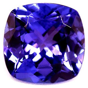 Tanzanit 1,62 ct, niebieski, szlif cushion
