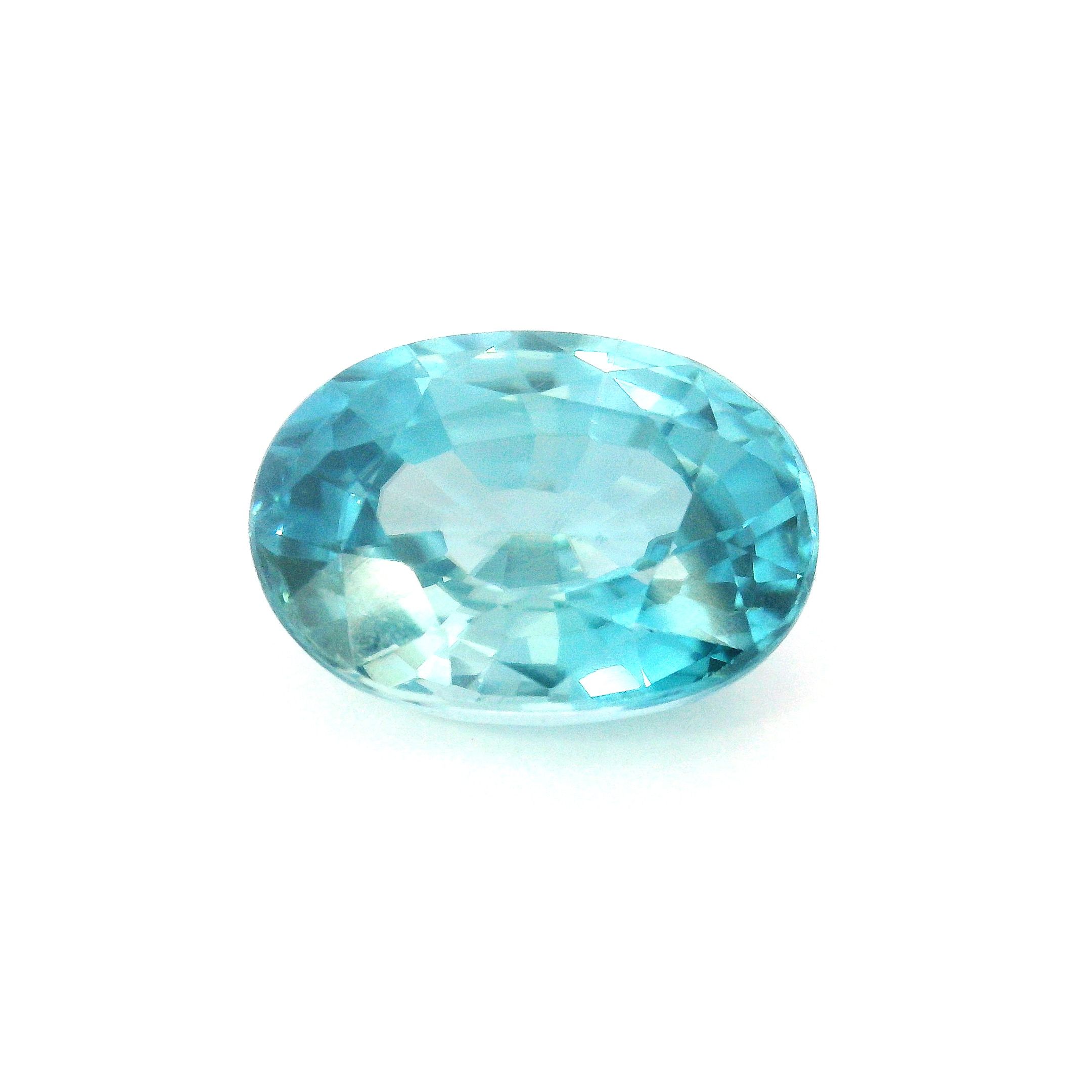 Cyrkon 8,40 ct, niebieski, szlif owalny