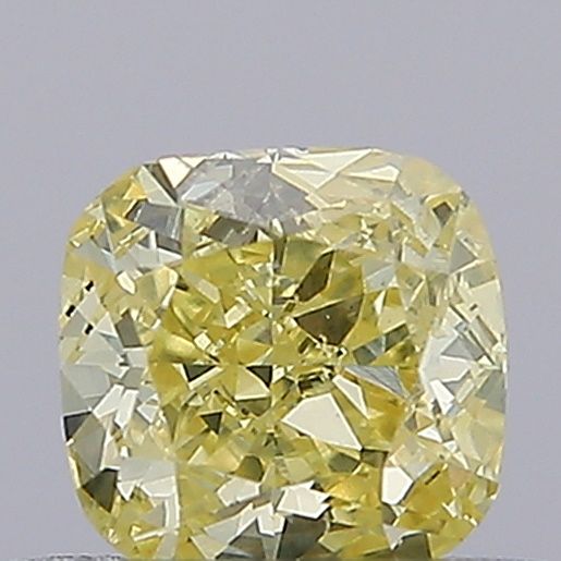 0.55 CT Fancy Intense Yellow CUSHION BRILLIANT