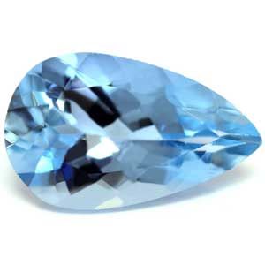 Akwamaryn 1,35 ct, niebieski, szlif gruszka