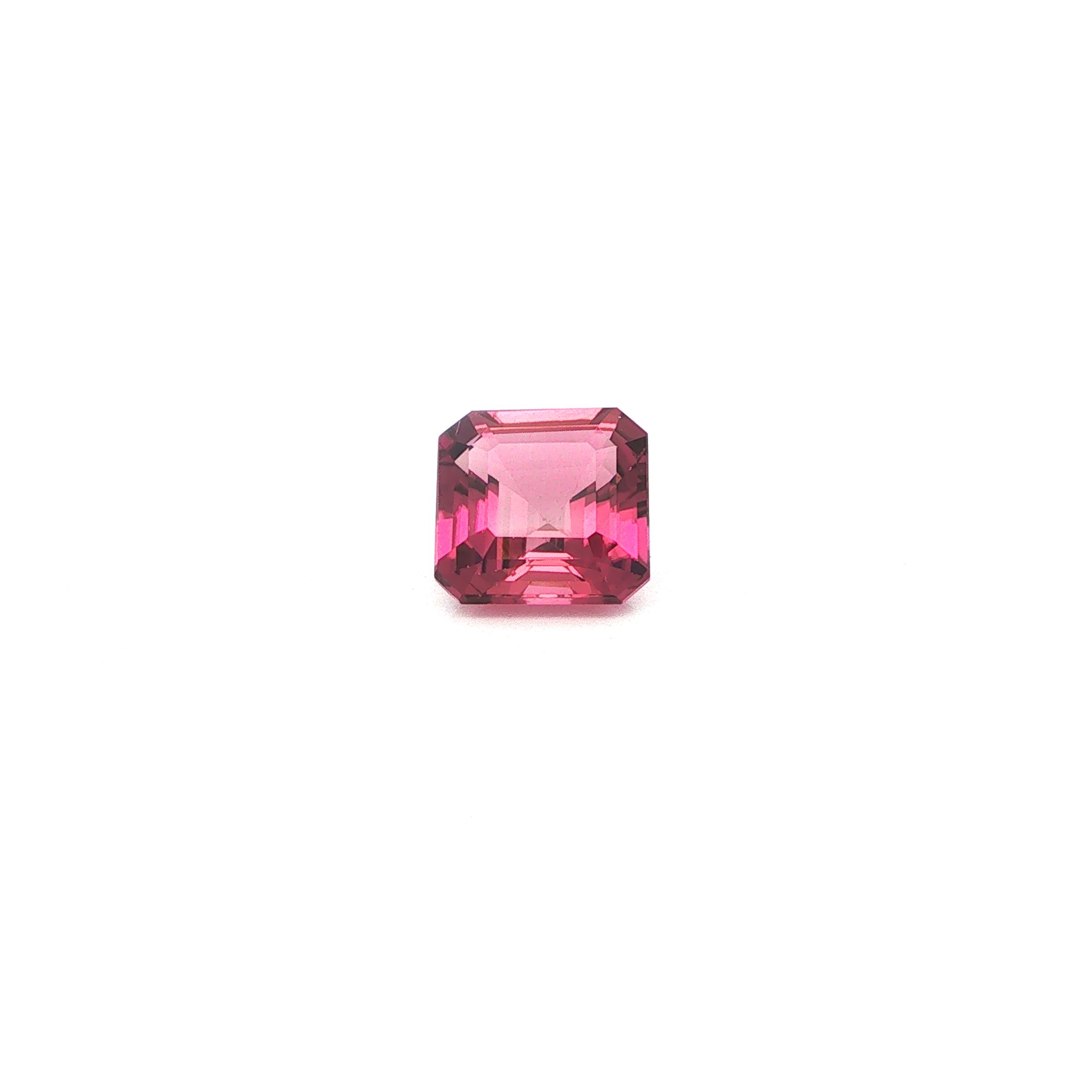Turmalin 3,59 ct, różowy, szlif ośmiokątny