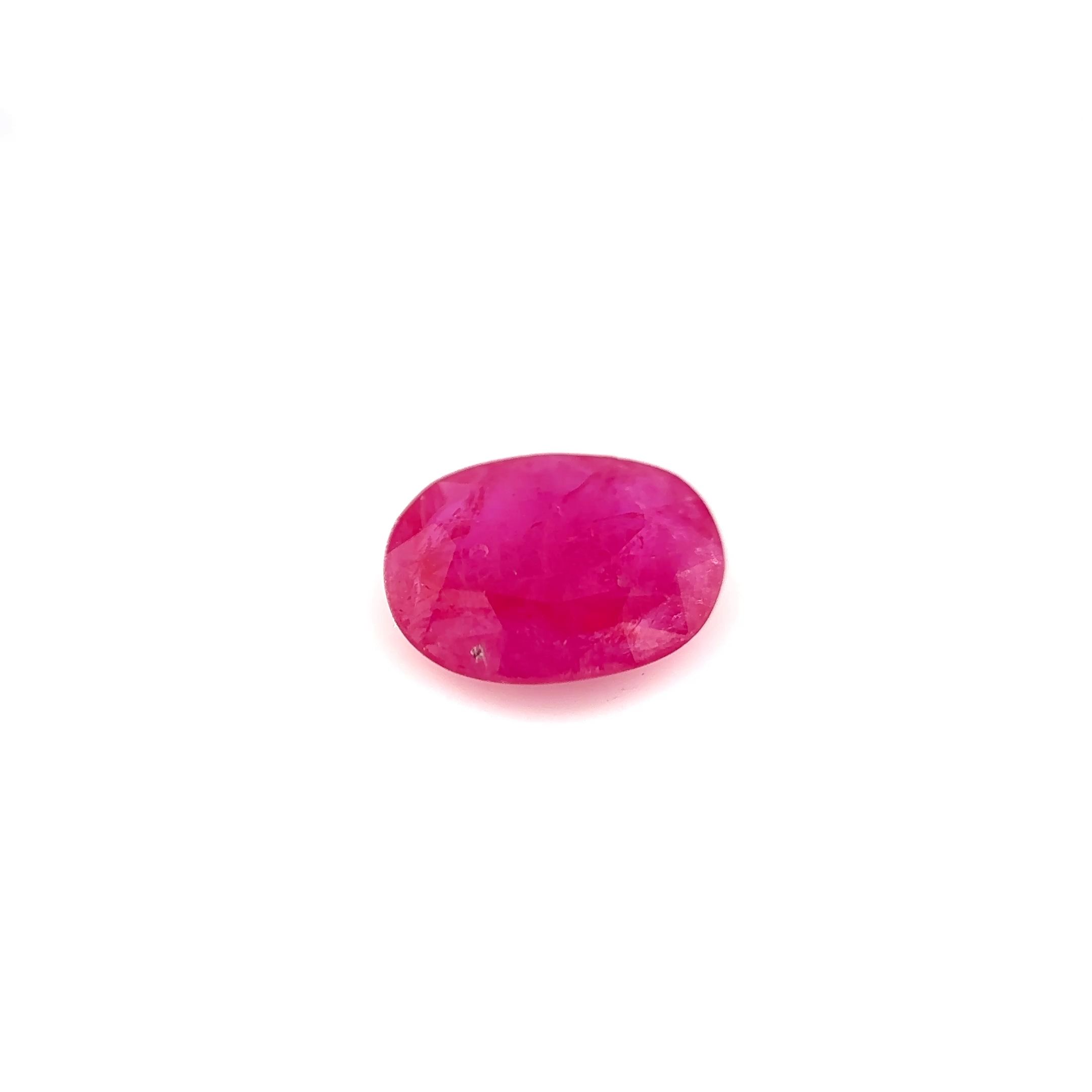 Rubin 1,70 ct, czerwony, szlif owalny
