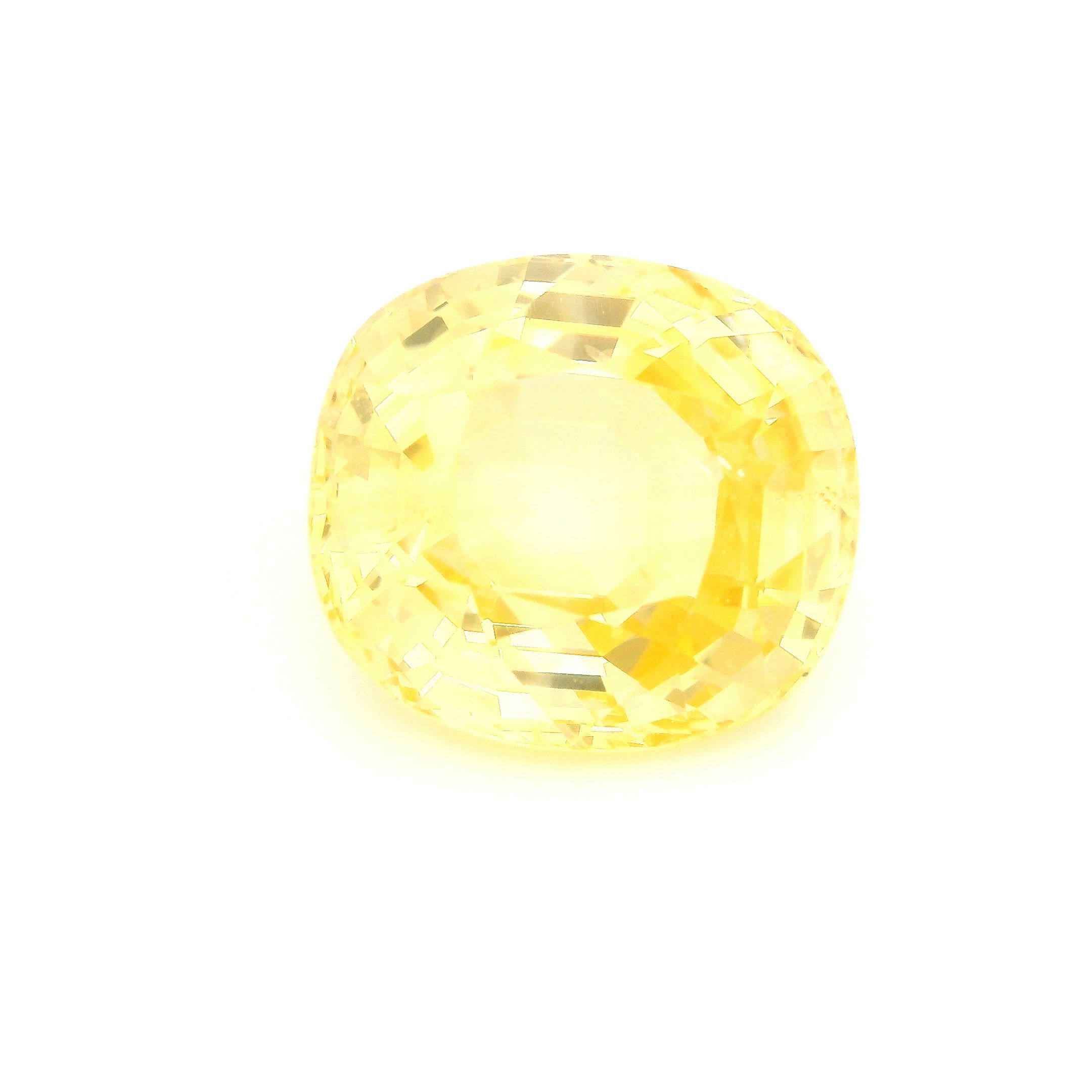 Szafir 16,86 ct, żółty, szlif cushion