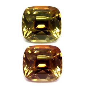 Aleksandryt 1,33 ct, zielony, szlif cushion