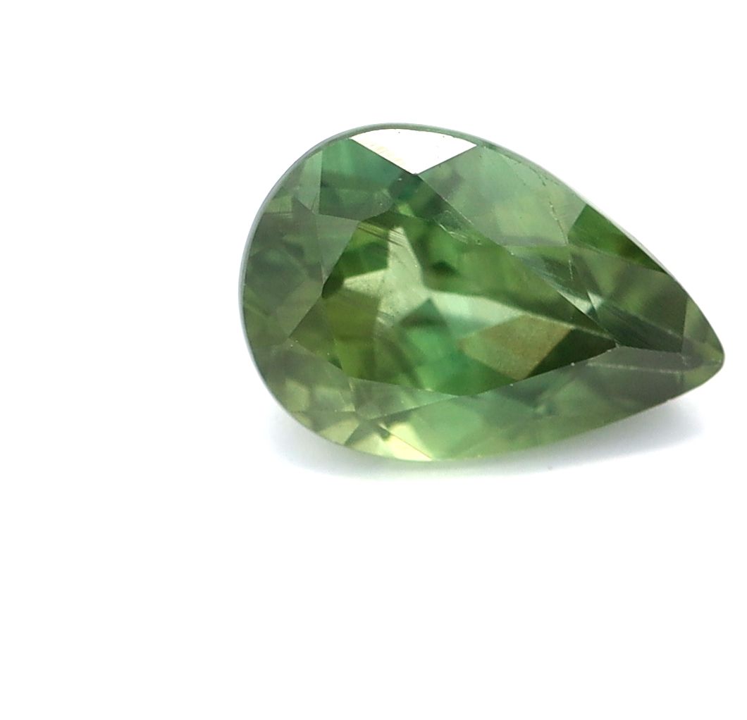 SAPPHIRE FACETED 0.81ct GREEN GREEN EC AUSTRALIA HEATED