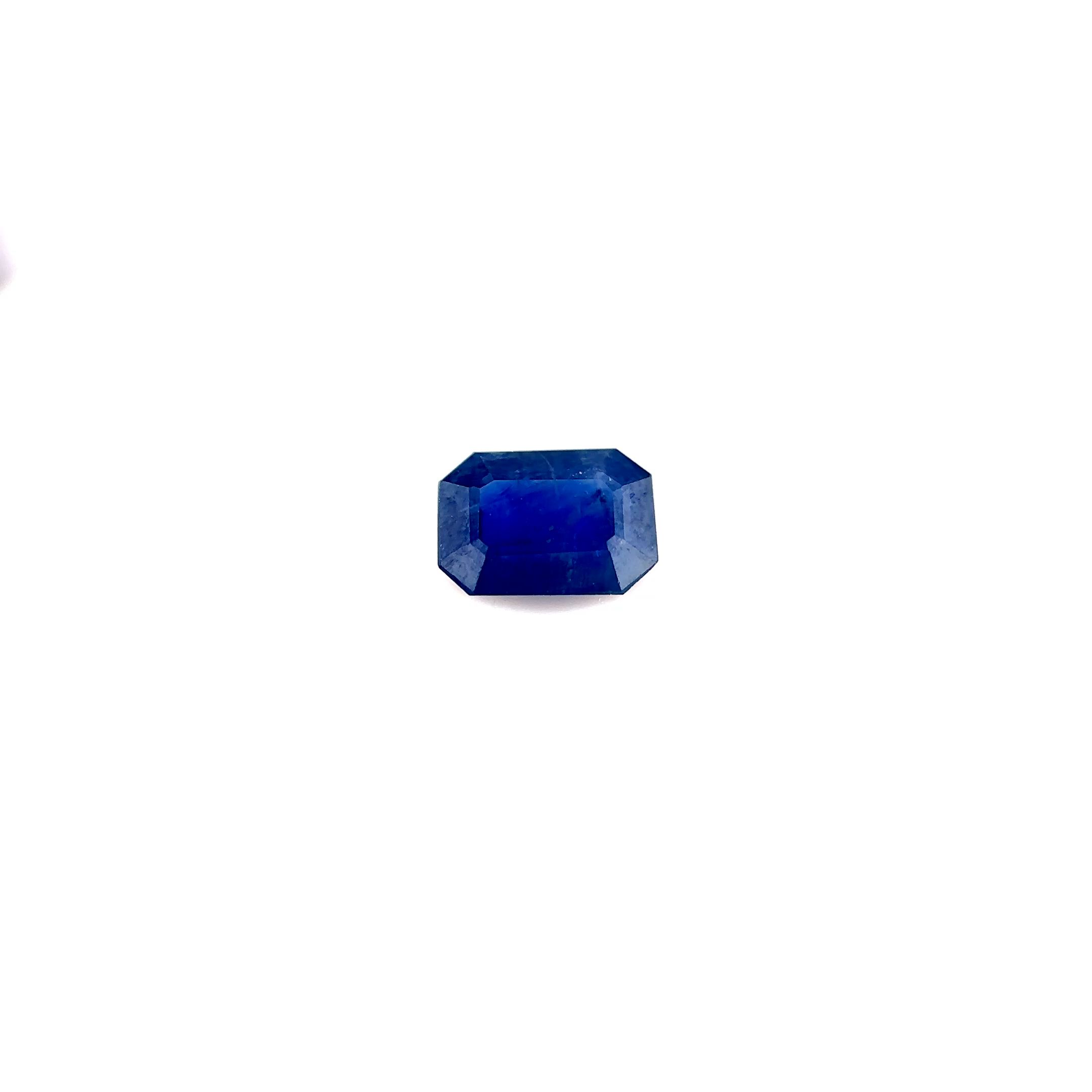 Szafir 1,13 ct, niebieski, szlif szmaragdowy