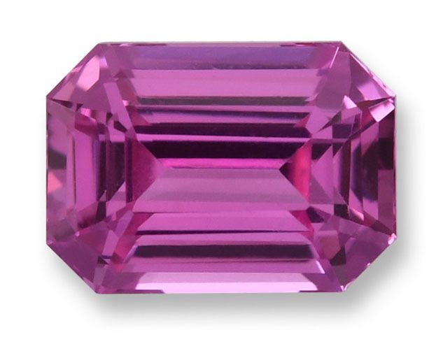 Szafir 1,08 ct, różowy, szlif szmaragdowy