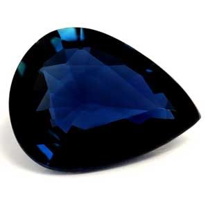 Szafir 1,00 ct, niebieski, szlif gruszka