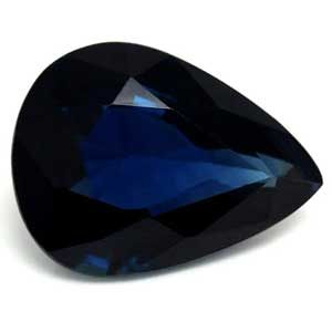 Szafir 1,37 ct, niebieski, szlif gruszka
