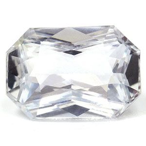 Szafir 1,39 ct, biały, szlif szmaragdowy