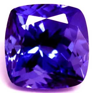 Tanzanit 3,45 ct, niebieski, szlif cushion