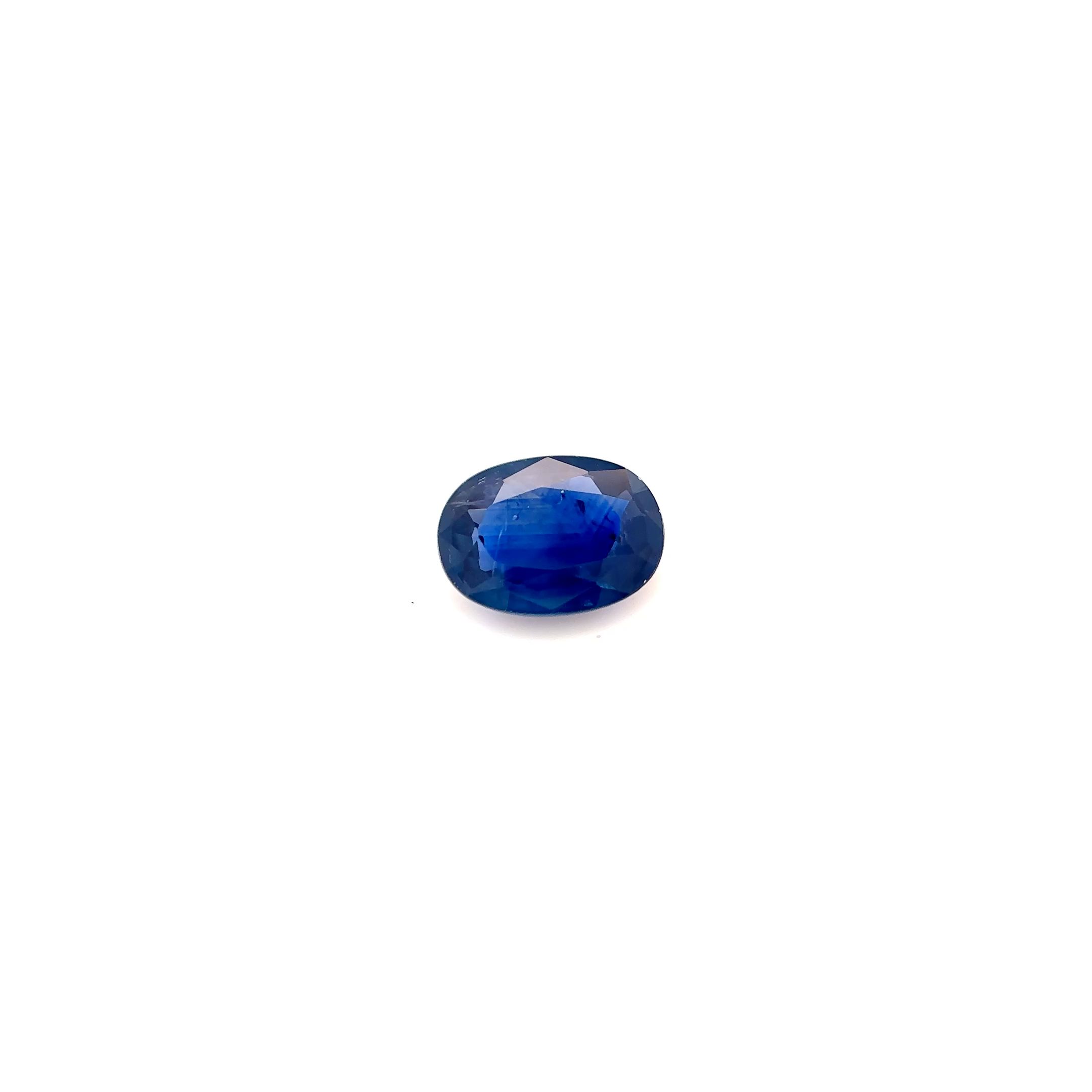 Szafir 1,10 ct, niebieski, szlif owalny