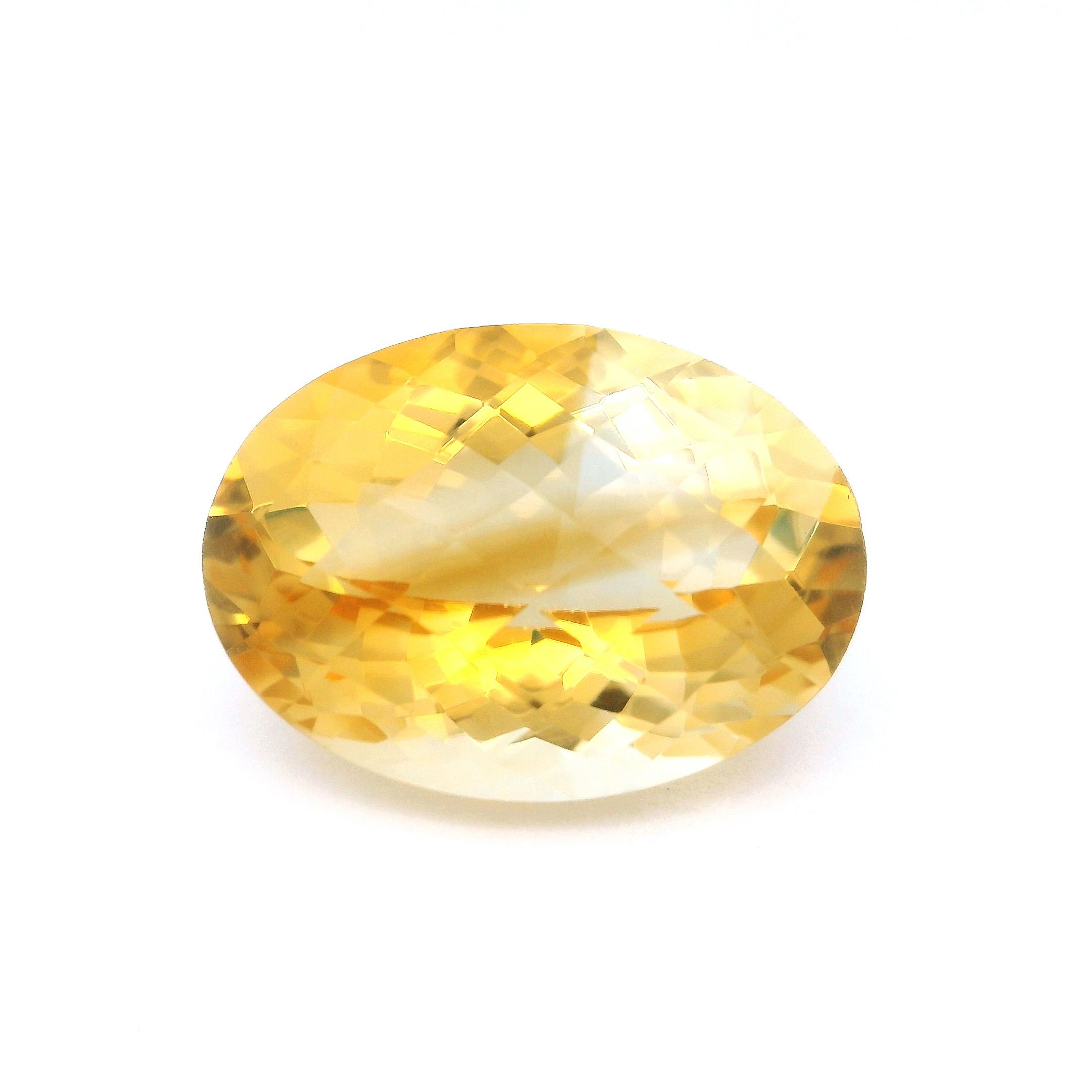CITRINE FACETED 12.42ct YELLOW Medium Intense EC BRAZIL NONE